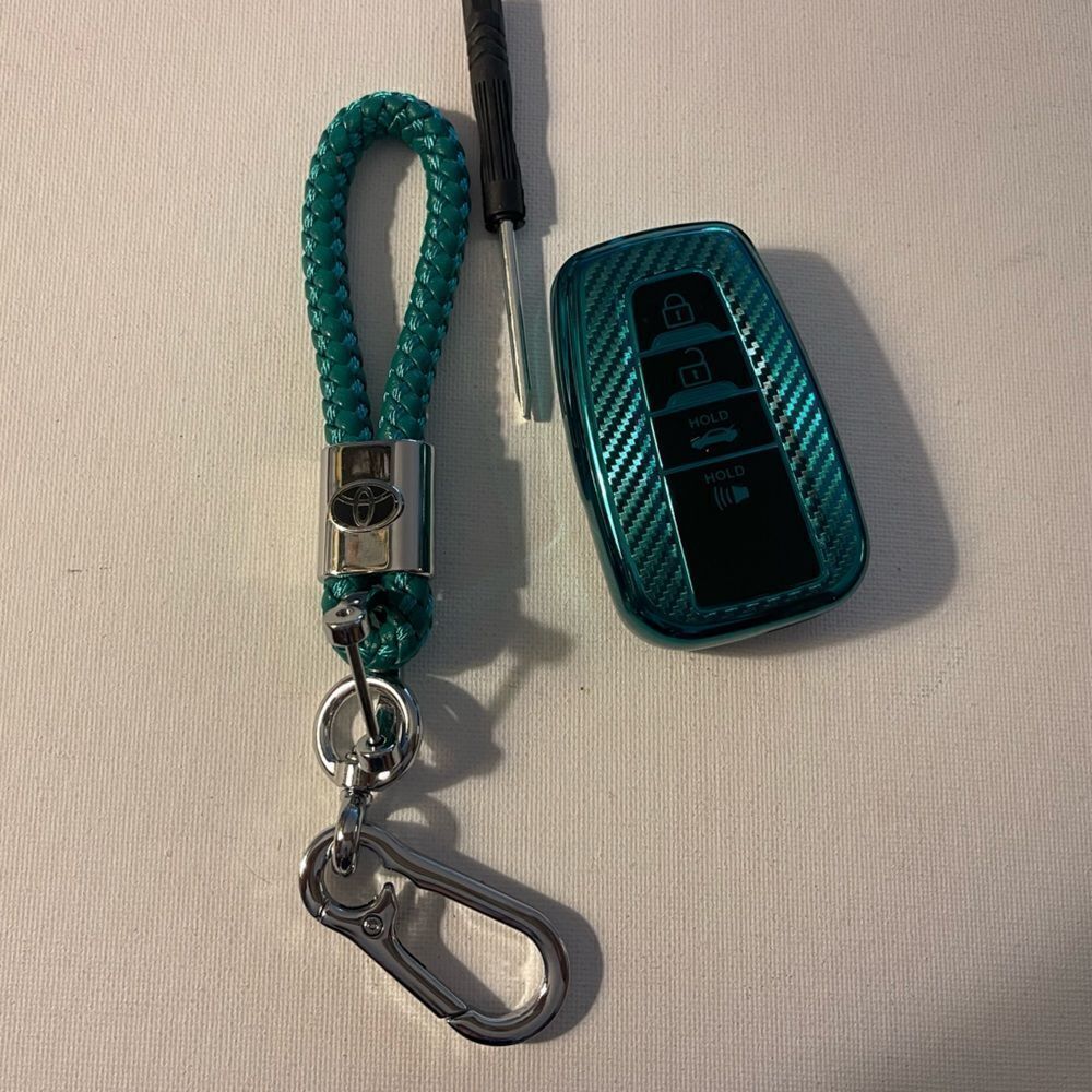 Toyota Logo fob Keychain in Green and fob cover in Green NWT